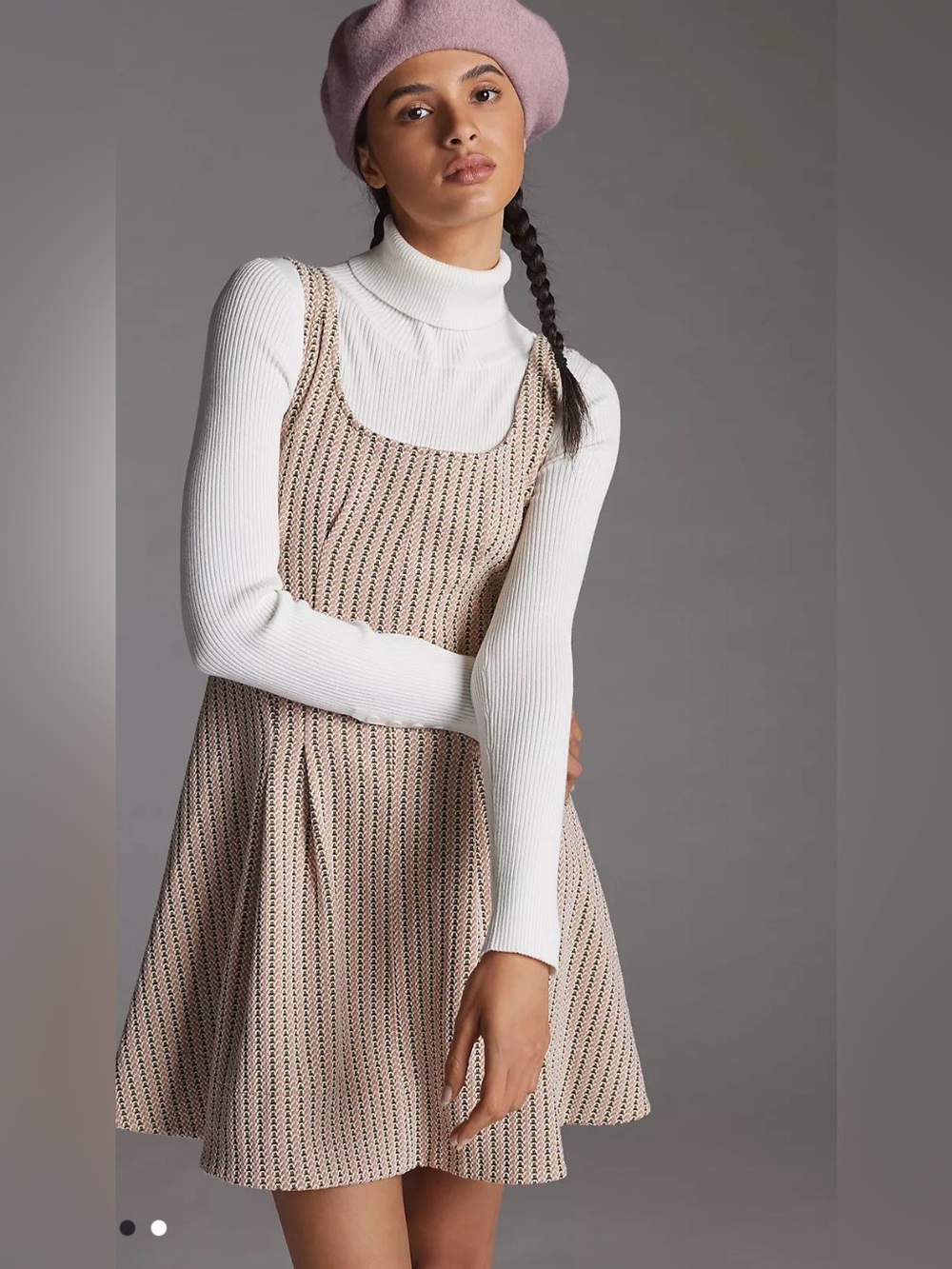 maeve by ANTHEOPOLOGIE Sleeveless Knit A-Line Dress in Blush Pattern Size XS P